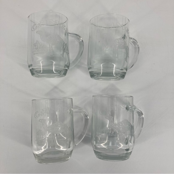 Vintage Classic Camel Beer Mugs Etched Glass 20 Oz RJRTC Cigarette Merch Set 4 - Picture 3 of 7